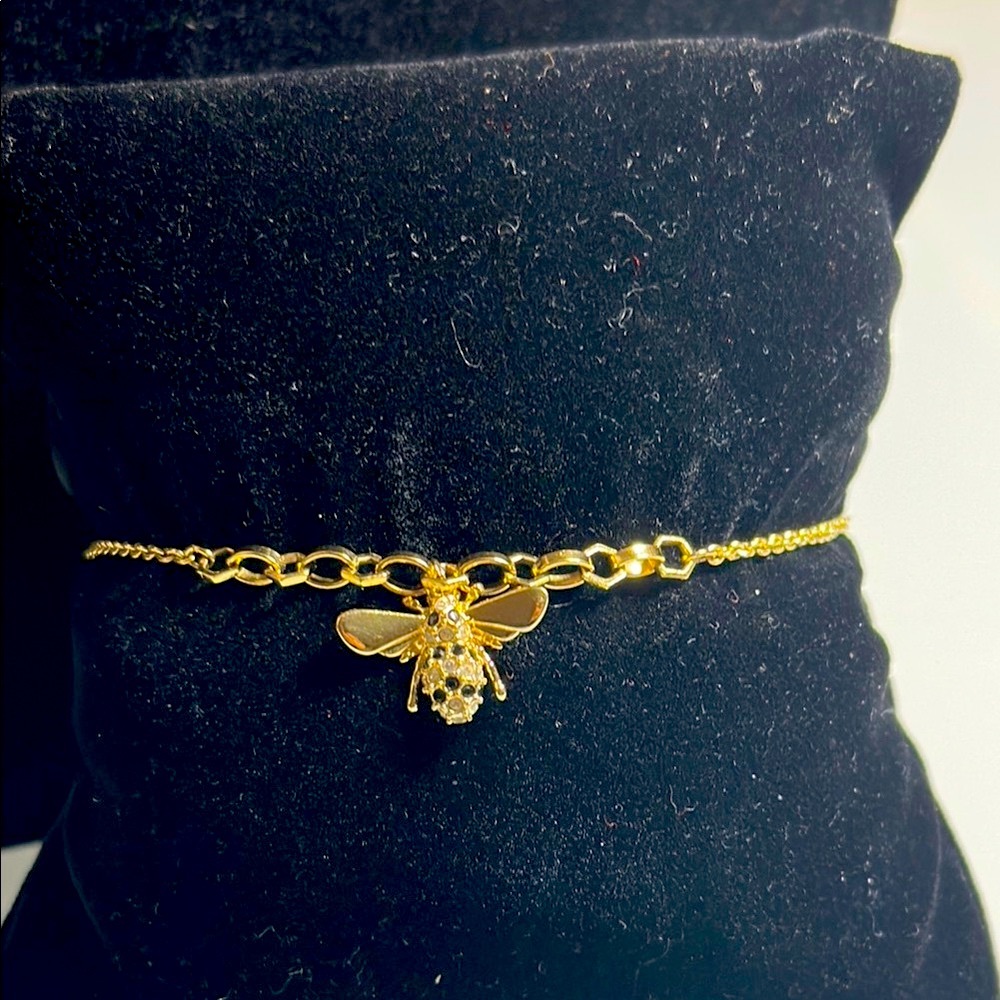 Gold Bee Charm Bracelet